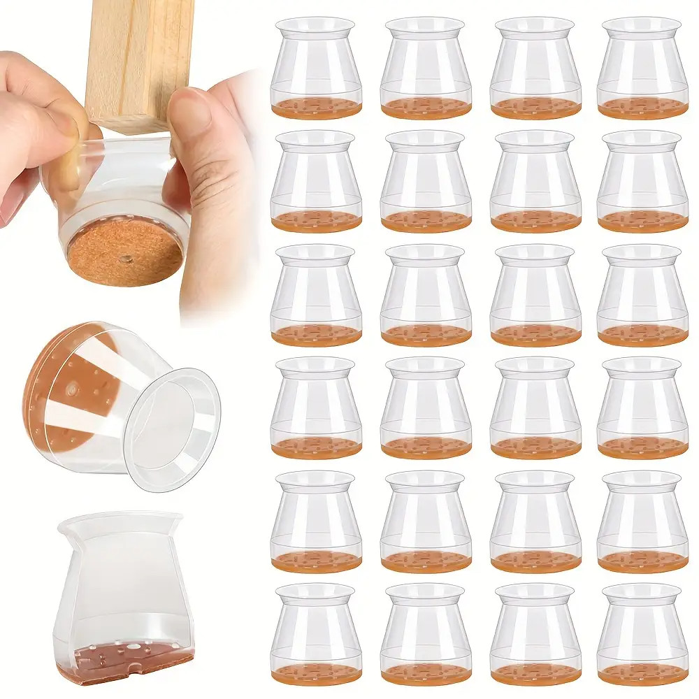 12 Pcs Capas De PéS De Cadeira Anti-Deslizante Anti-RuíDo Protege Piso Resistente À Desgaste Anti-Sujeira E ÁGua