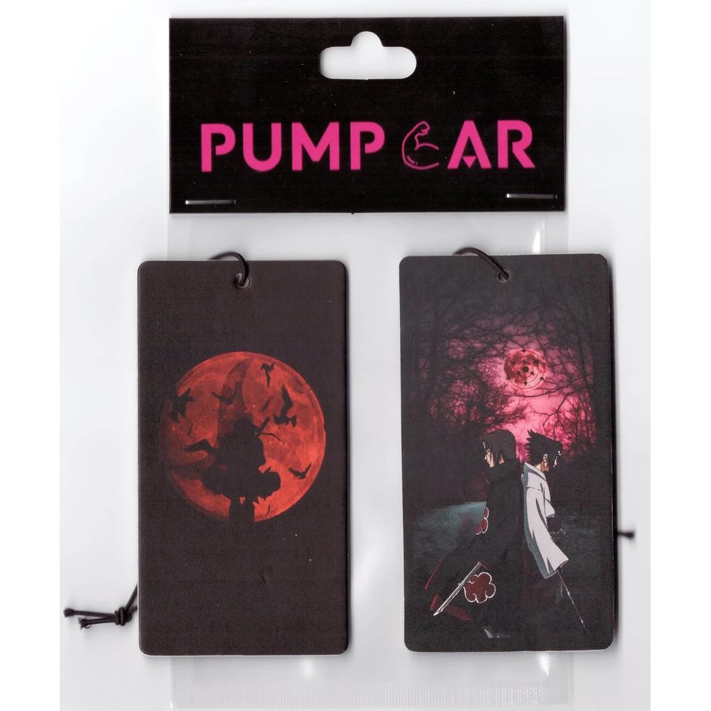 PumpCar 2 Peças Uchiha Itachi Sasuke Dupla Face Pendurado anime Japonês Baunilha Ambientador De Carro Cool Ambientadores