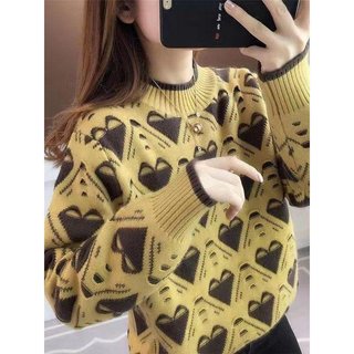Meia gola alta 2025 outono inverno novo estilo senhoras camisola exterior Wear engrossado moda estilo ocidental malha Bo