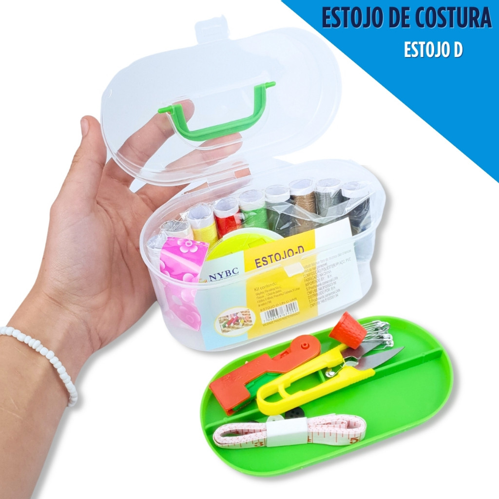 Estojo de Costura Com 46 Peças Para Casa ou Bolsa – Leve, Completo e Organizado - D - BARUCH
