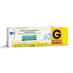 Sulfato de Neomicina + Bacitracina Pomada 5mg + 250UI 15g EMS Genérico