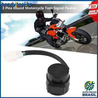 Camerina pisca-pisca redonda de 3 pinos, relé para motocicletas gy6 50-250cc, scooters, ciclomotor atv