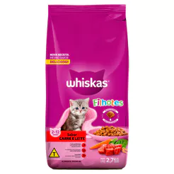 Ração para Gatos Whiskas Filhotes Sabor Carne e Leite 2,7kg
