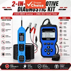 Scanner V320 Obd2 E Kit De Testador De Circuito Cnbj-823 , Leitor Dtc De Sonda De Energia Digital 6-24v Para Diagnóstico