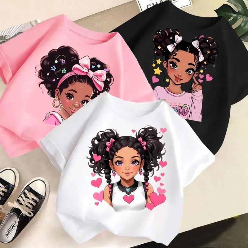Novas Crianças Bonito Menina Dos Desenhos Animados Impresso Camiseta Meninas Manga Curta Nova Moda Verão Wear Roupas Cri