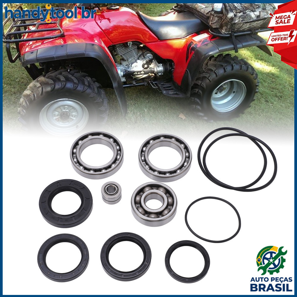 Kit de vedação do rolamento do eixo diferencial traseiro 12 peças de substituição de rolamentos ATV para FourTrax 300