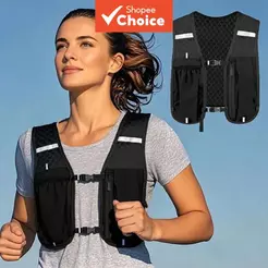 Um colete mochila leve e respirável para corrida e trekking, com faixas refletivas, mochila casual para trilha e