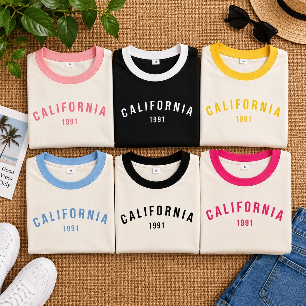 Camiseta Estampada Blusa T-Shirt Feminina California 1991 100% Algodã Malha Premium