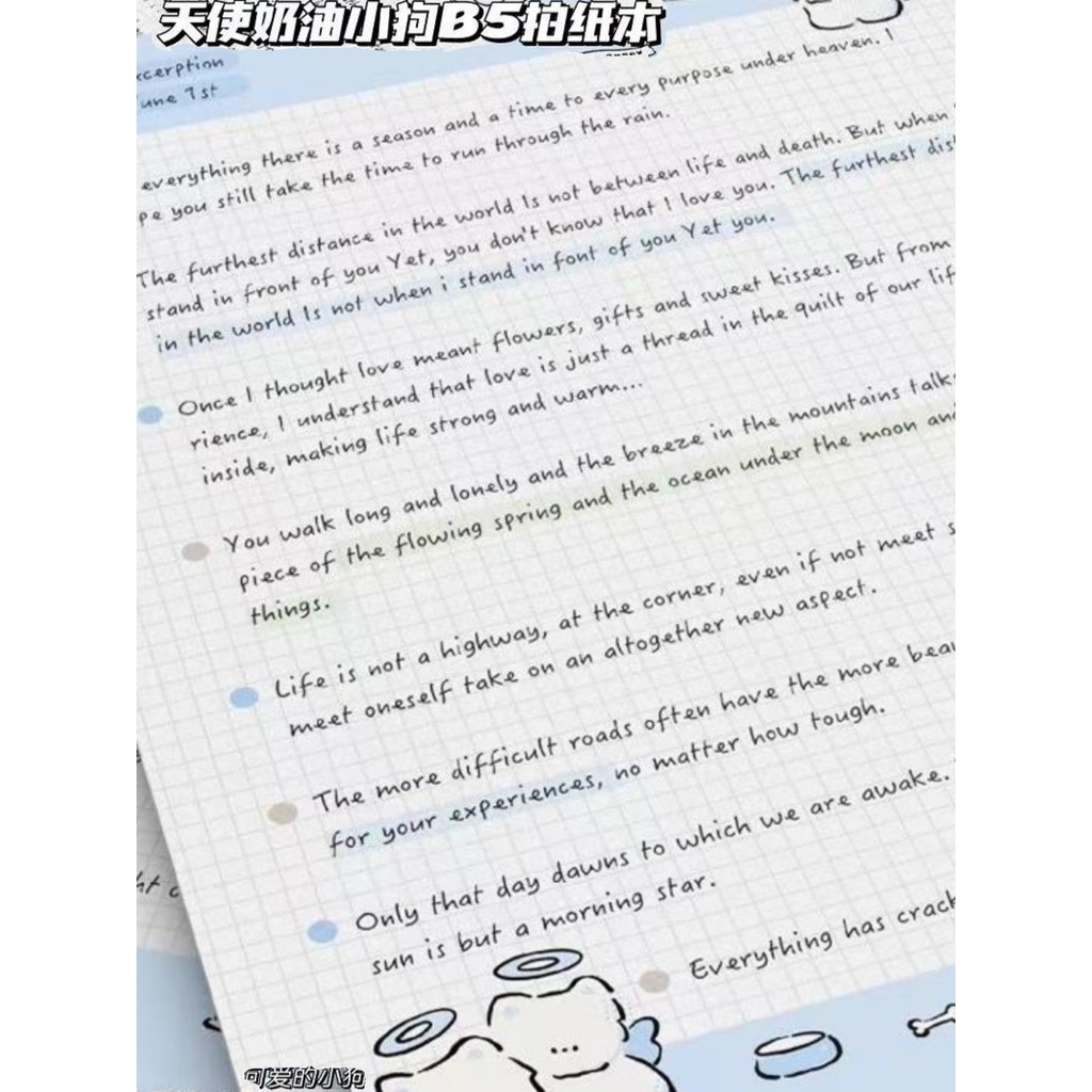 Novo bonito dos desenhos animados anjo filhote de cachorro B5 tiro papel estudante ins estudante de alto valor nota dedi