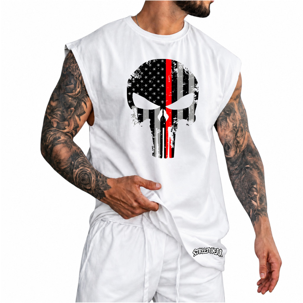 Regata Machão Oversized 100% Algodão Camiseta Cavada Musculação Streetwear Treino Praia Academia