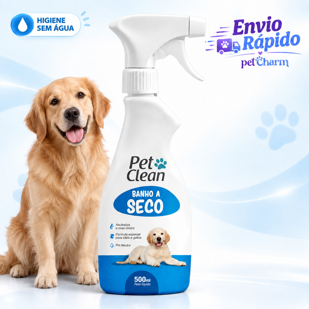 Banho a Seco Pet Clean para Cães e Gatos 500ml Cheiroso