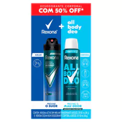 Kit Desodorantes Rexona Active Dry Men 150ml + All Body Deo Ocean Rush 150ml