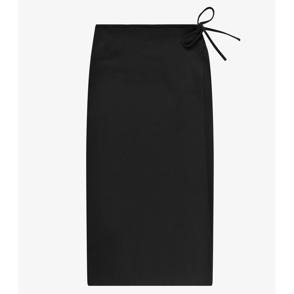 Saia Midi Feminina Envelope Em Malhão Rovitex Preto
