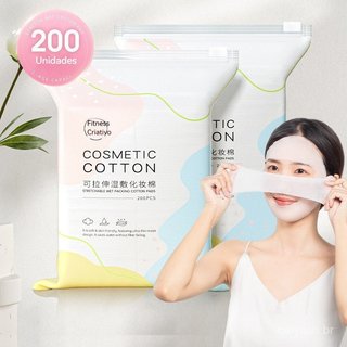 Algodão facial ultrafino e elástico para compressas úmidas, 200 unidades – Discos ultrafinos DIZU