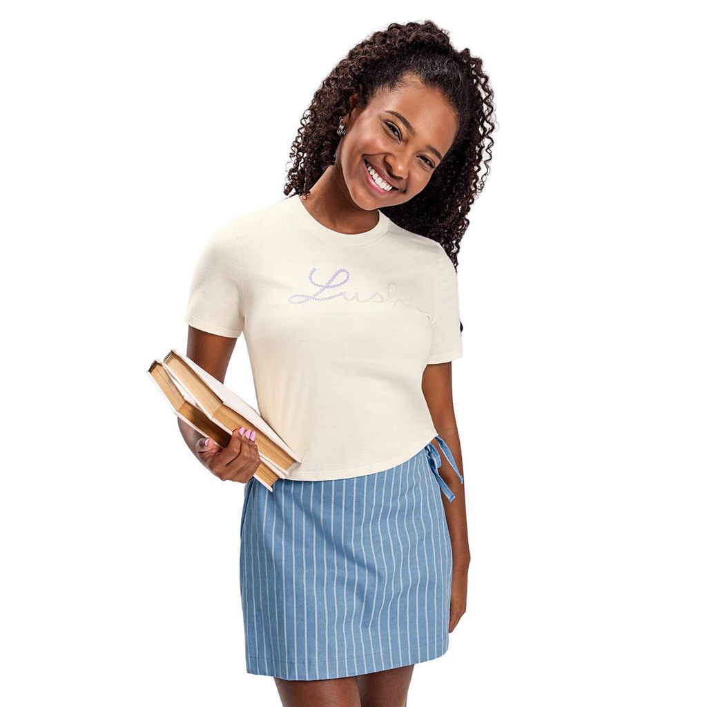 Short Saia Juvenil Menina Listrado Elian Beats Azul