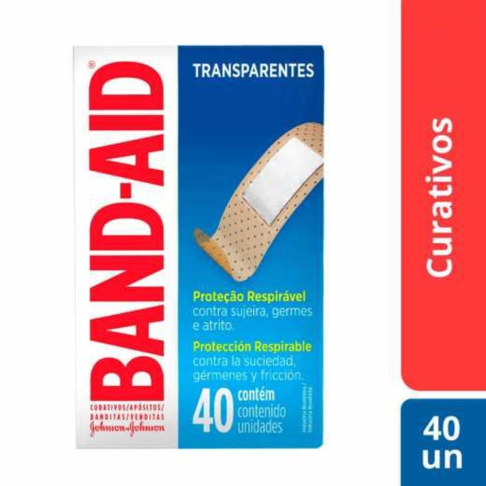Curativo Band-Aid Transparente Com 40 Unidades