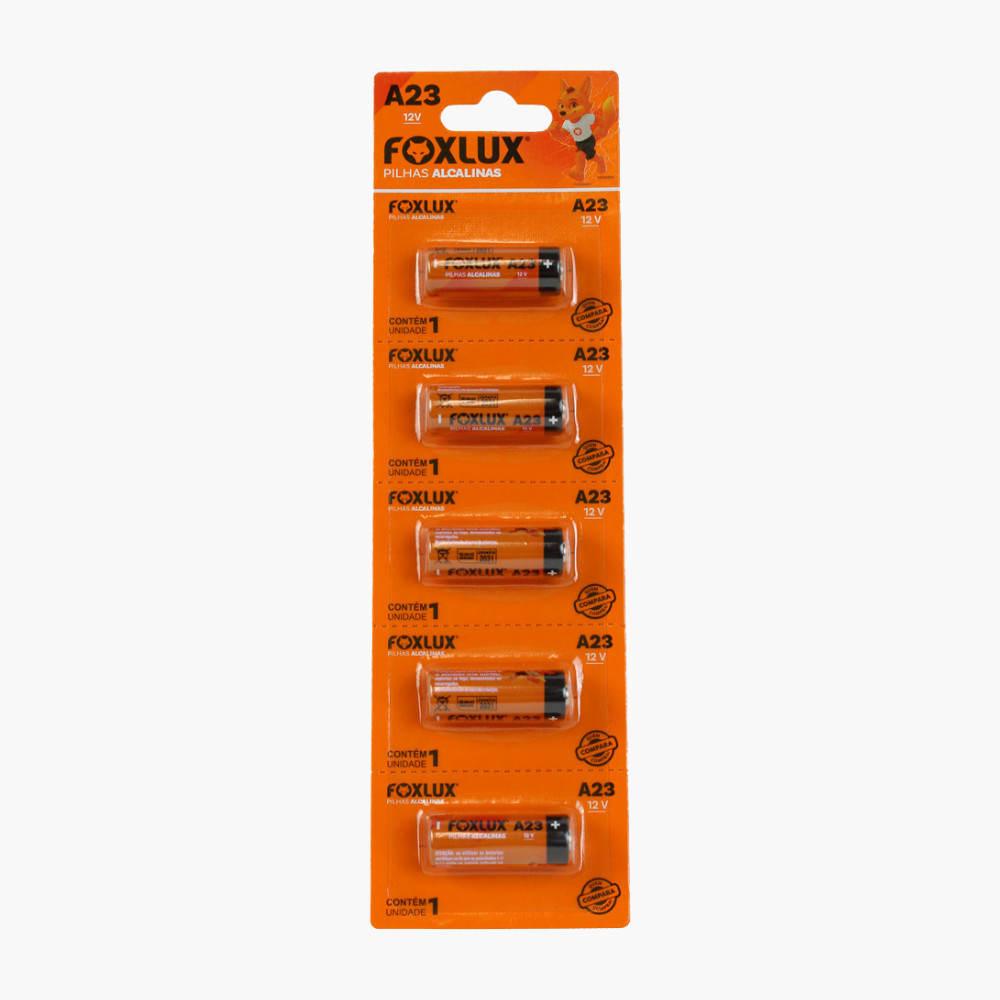 Pilha Bateria 12V A23 MN21 Foxlux Alcalina Kit com 5