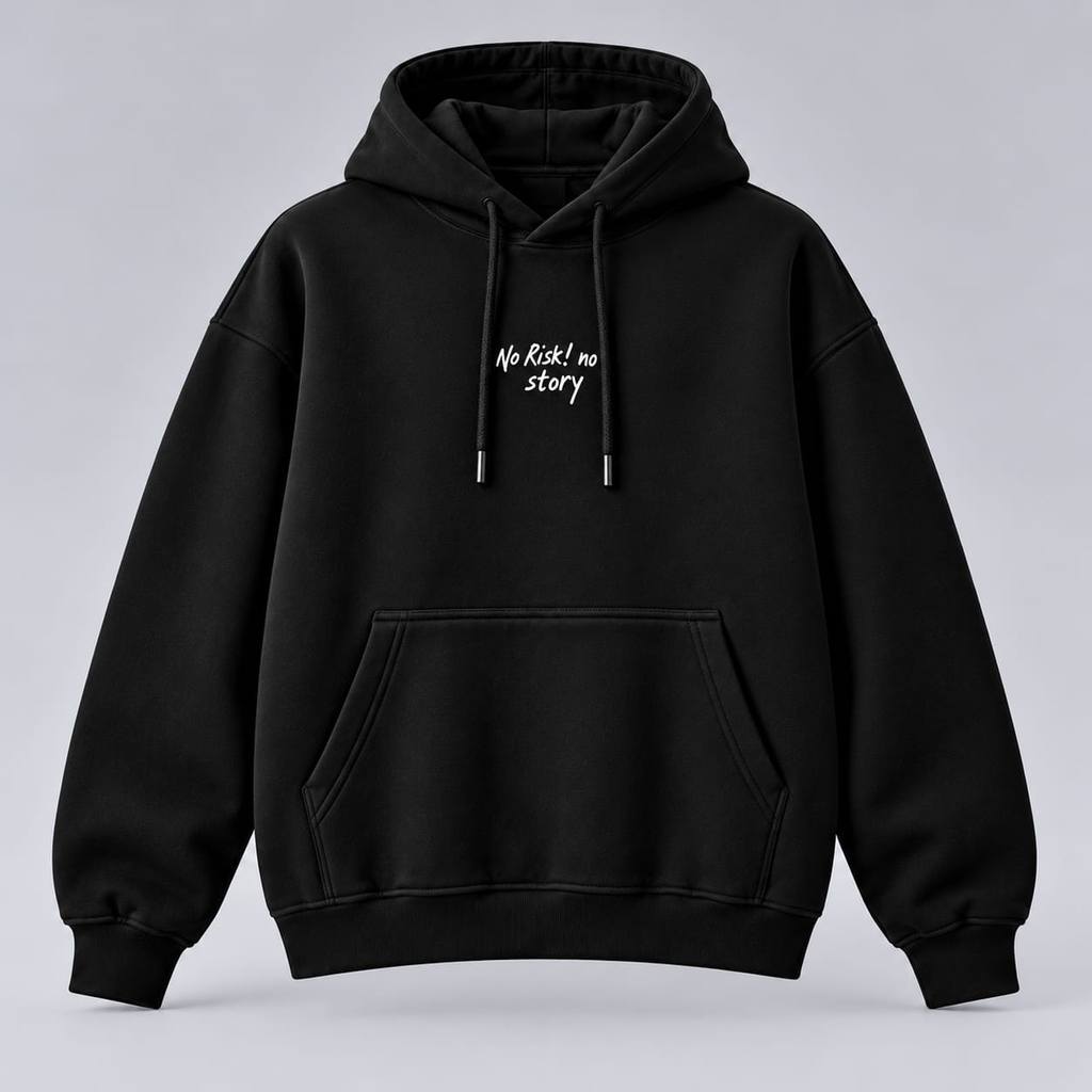 Moletom Canguru Com Capuz Masculino Estampado No Risk! No Story Flanelado Estiloso Moda Masculina