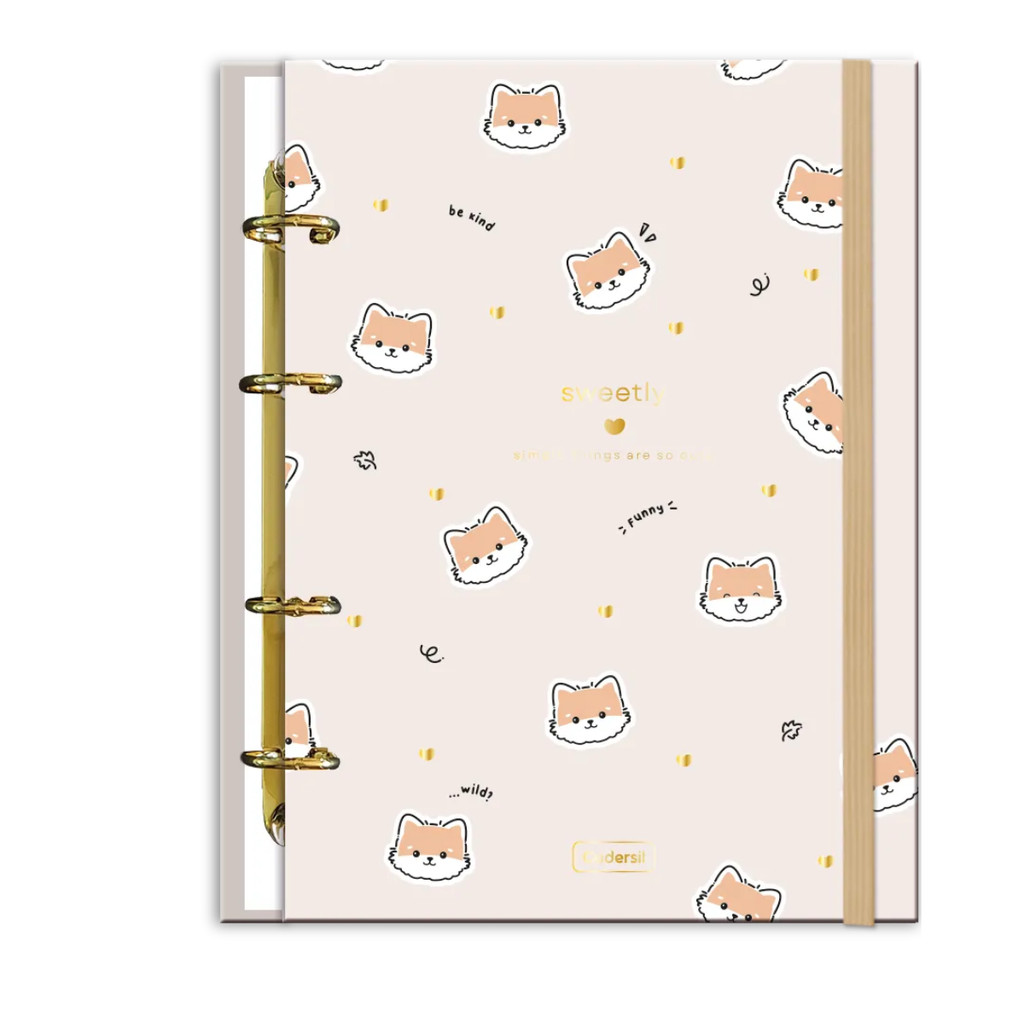 Caderno Argolado Colegial Capa Dura 80fls Sweetly - CADERSIL Modelo:Bege