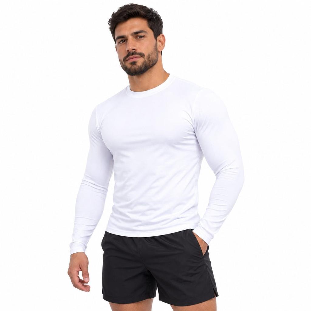 Camiseta Térmica Manga Longa Segunda Pele - Poliéster e Elastano, Secagem Rápida para Esportes