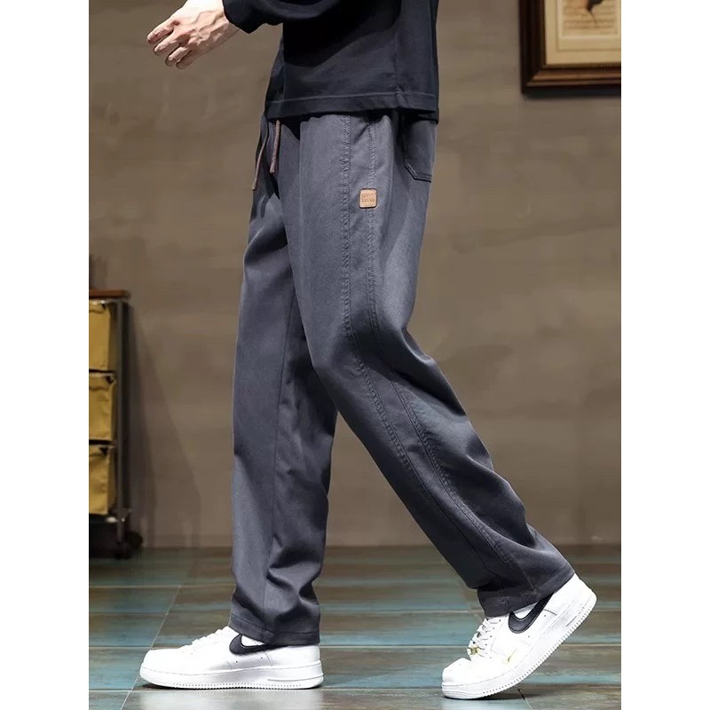 Primavera outono Drape calças compridas masculinas soltas macacão reto Casual esportes primavera verão calças esportivas