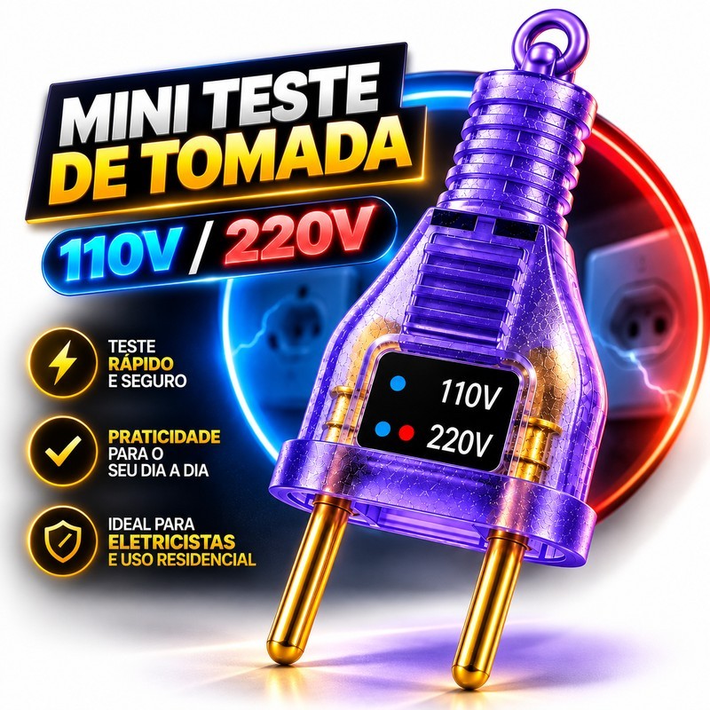 Teste identificador de tomada 110v 220v com led voltimetro
