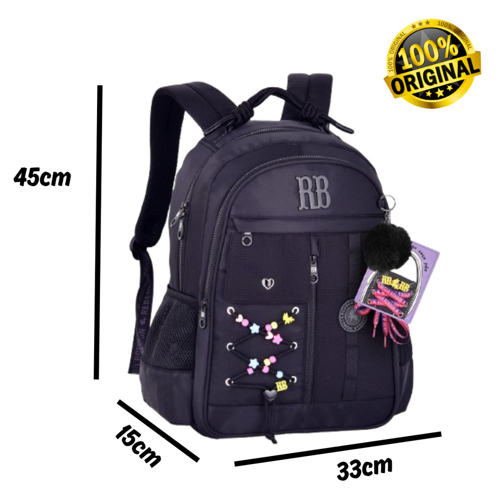 Kit Mochila de Costas com par de cadarços e Lancheira Rebecca Bonbon Beaded Fun — imagem 2 de 2