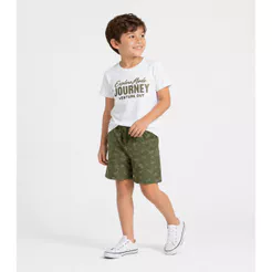 Conjunto Infantil Menino Curto Meia Malha Select Branco