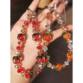 Caqui Ruyi corrente de telefone móvel High-End cristal frisado mão corrente caso do telefone móvel pingente Anti-perdido