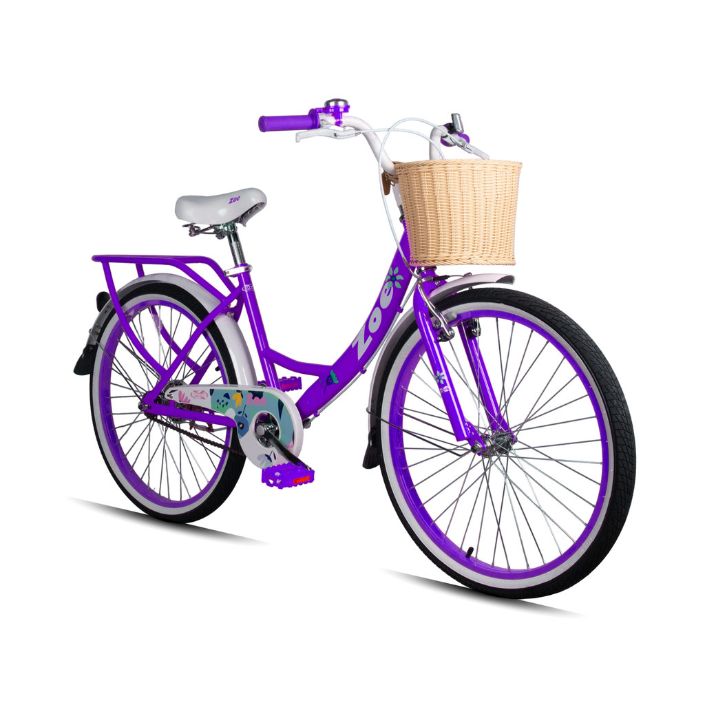 Bicicleta Aro 24 Retro Pro-X Zoe Pneu com Fixa - Violeta