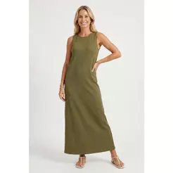 Vestido Feminino Longo Malha Tricô Marialícia Verde