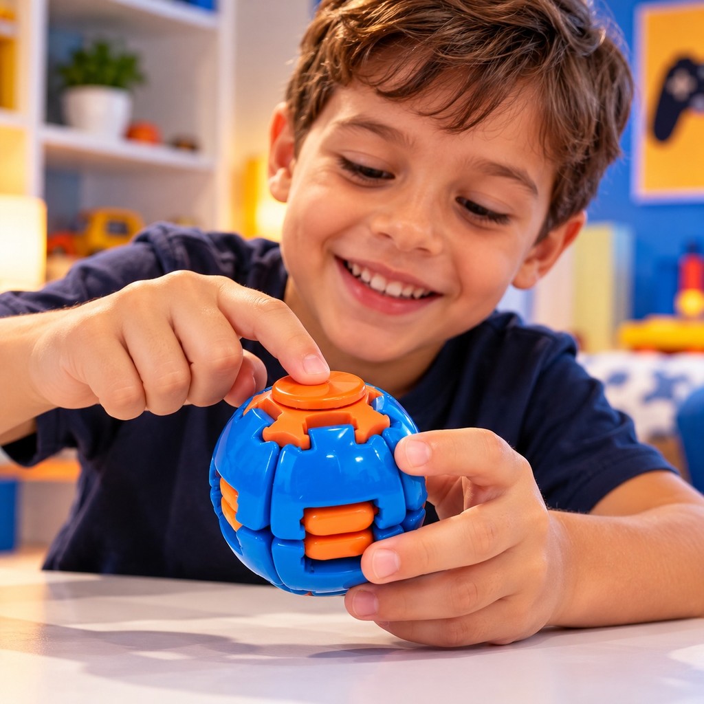 Bolinha Giratória Antiestresse com Esfera Rotativa Brinquedo Sensorial Fidget Spinner — imagem 2 de 2