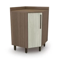 Balcão para Cozinha 1 Porta 90° Evolution Plus Marrom/Tannat/Legno Crema Tannat/Legno Crema
