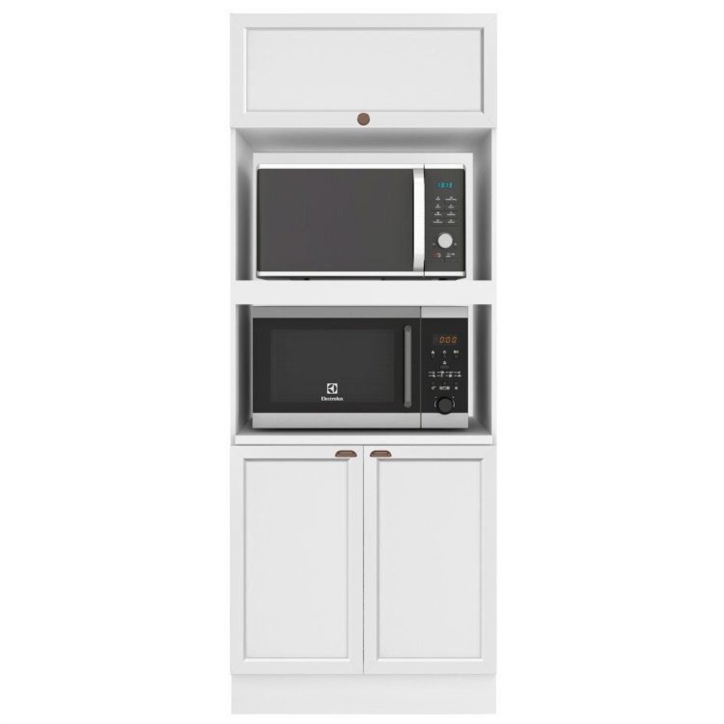 Cozinha Completa Modulada 6 Peças 15 Portas 2 Gavetas com Paneleiro Unna Yescasa Branco Branco · foto 2
