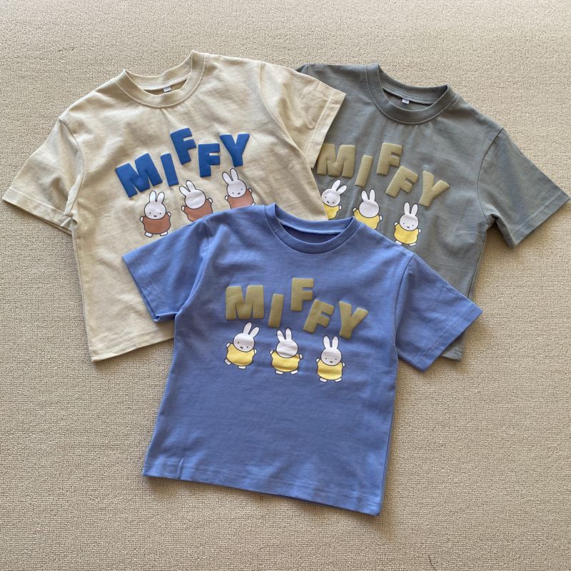 100-130 tamanho comércio exterior verão novo estilo meninos meninas crianças puro algodão dos desenhos animados camiseta