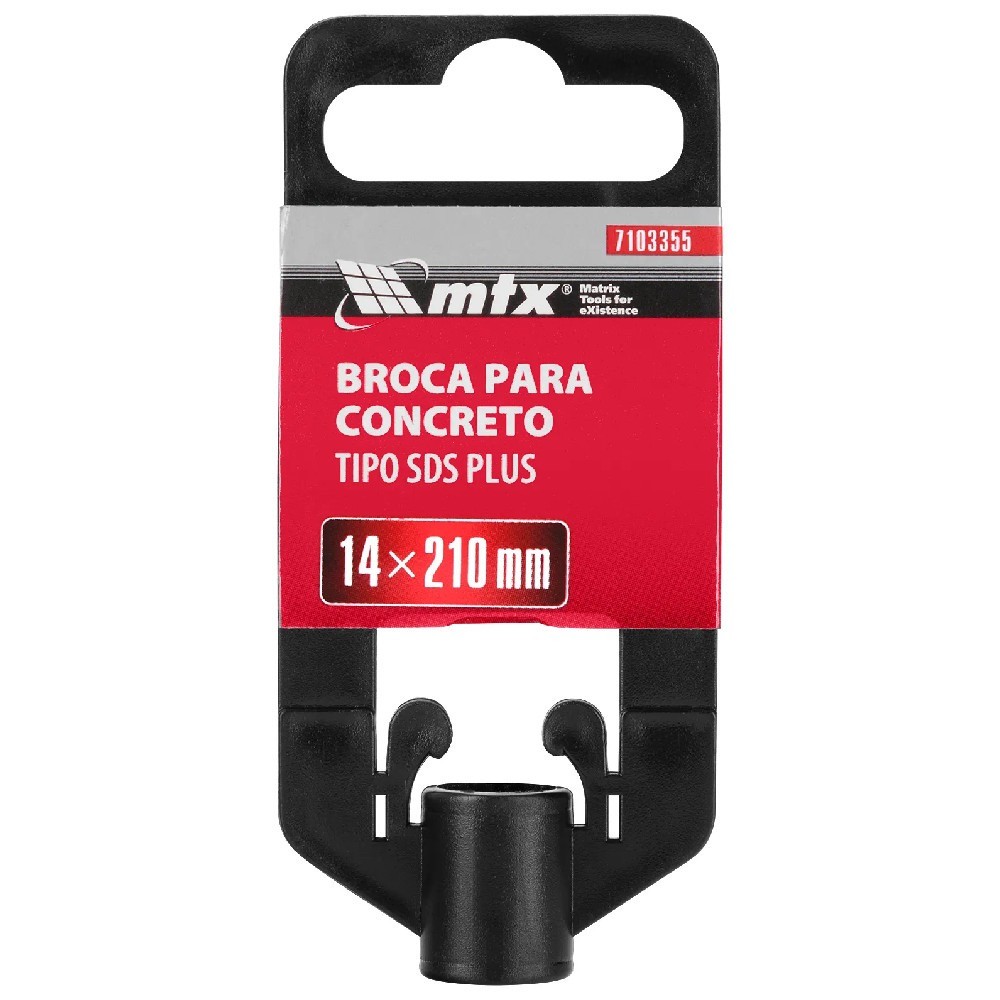 Broca wídea para concreto 14 x 210 mm SDS Plus - 7103355 MTX — imagem 2 de 2
