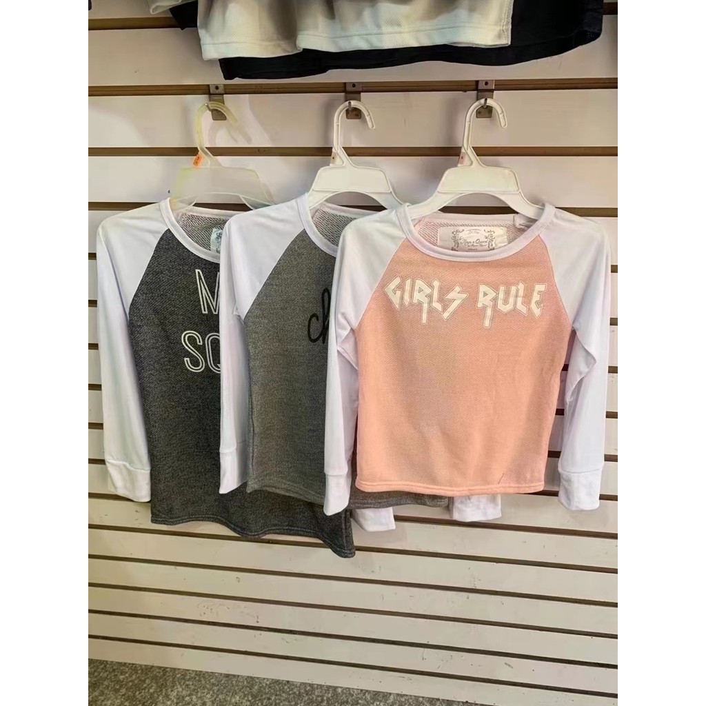Comércio exterior frete grátis meninos meninas crianças bebê Terry algodão manga comprida roupas de outono camiseta Bott