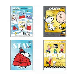 Caderno brochura colegial capa dura 1x1 80 folhas Snoopy Tilibra
