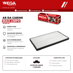 Filtro de Cabine sem Ar CORSA PICK-UP 1994 a 2001 WEGA