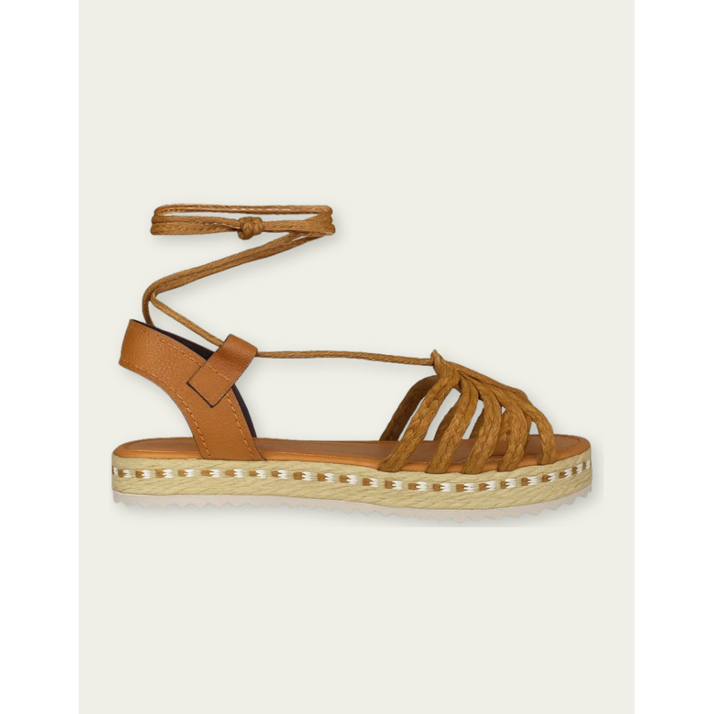 Sandália Feminina Confortável Flatform Amarrar Tratorado Tamanco Vitoria