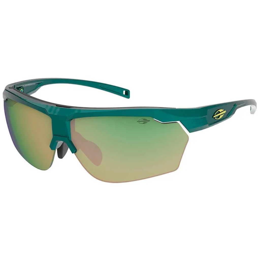 OCULOS SOL MORMAII ESPORTIVO SMASH 4 VERDE CAMALEAO BRILHO LENTE DOURADO OCRE