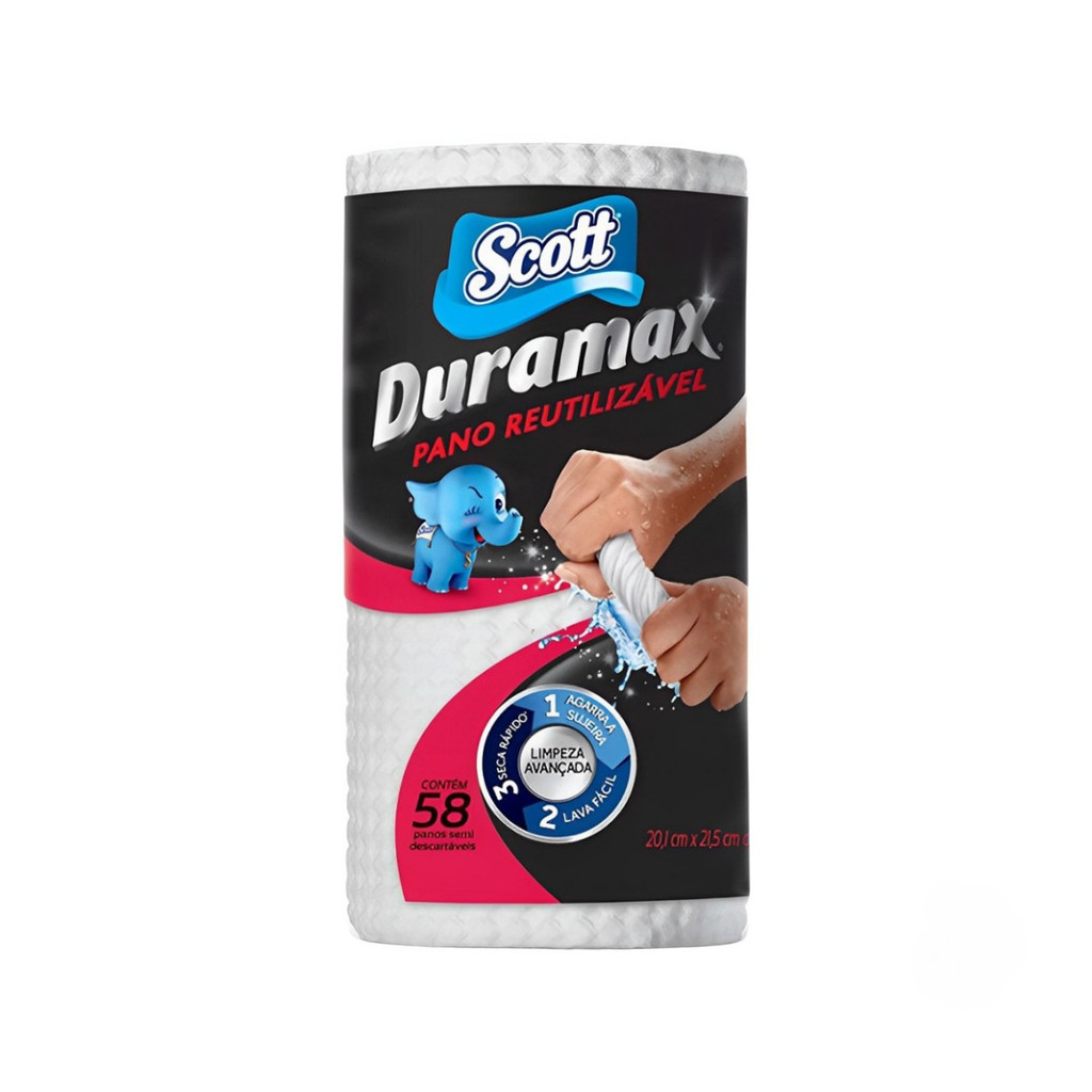 Pano Multiuso Branco 20,1cm x 21,5cm Duramax Scott