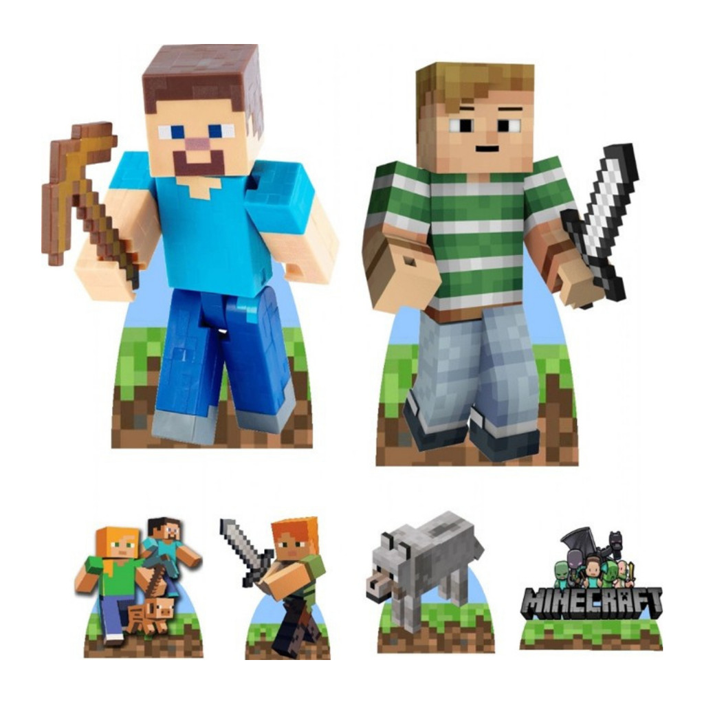 KIT DE DISPLAY EM MDF TEMA MINECRAFT  NW101 em Oferta na Shopee