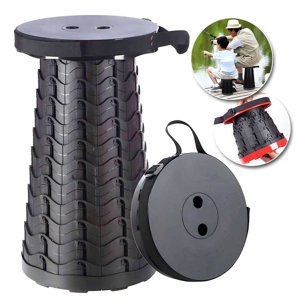 Banqueta Banco Retrátil Portátil Pesca Com Alça Telescópica em Oferta na Shopee