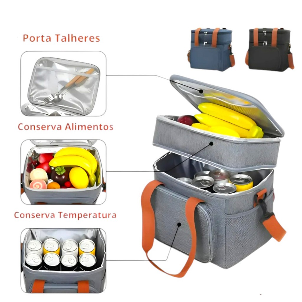 Bolsa Isotérmica Térmica Lancheira 14L C/Alça