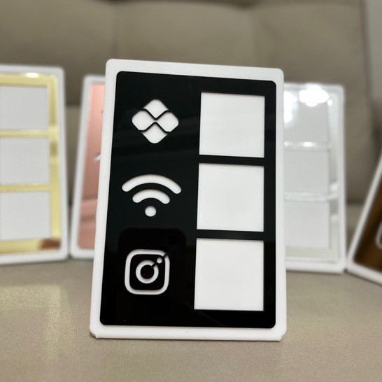 Placa Pix  Mesa Balcão Display Pix Wifi Instagram Moderno Lançamento