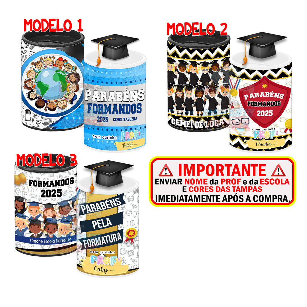 Cofrinho Personalizado Formatura Lembrancinha Cofre Formandos Escolar Infantil Festa Escola Natal