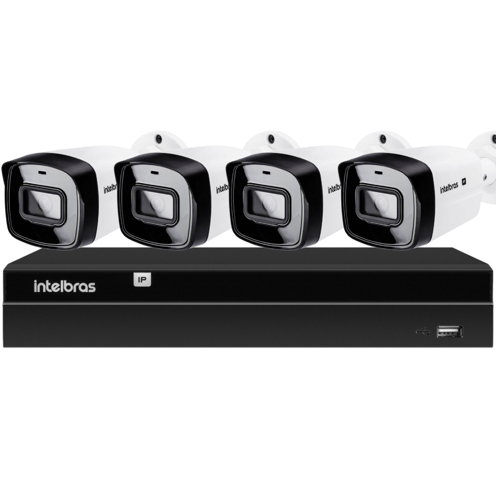 Kit CFTV 4 Câmeras IP Vipc 1230B Intelbras NVD 1404P S/HD