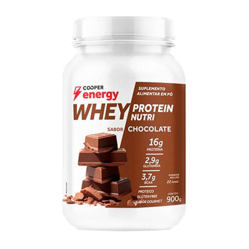 Suplemento Alimentar Cooper Energy Whey Protein Nutri Sabor Chocolate 900g em Oferta na Shopee