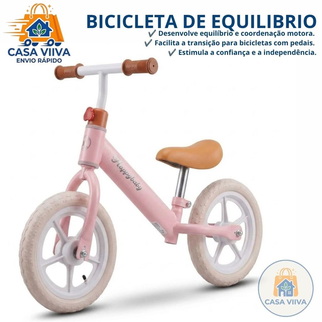 Bicicleta de Equilíbrio Infantil sem Pedal Bike de Treinamento para Crianças Desenvolve Equilíbrio e Coordenação